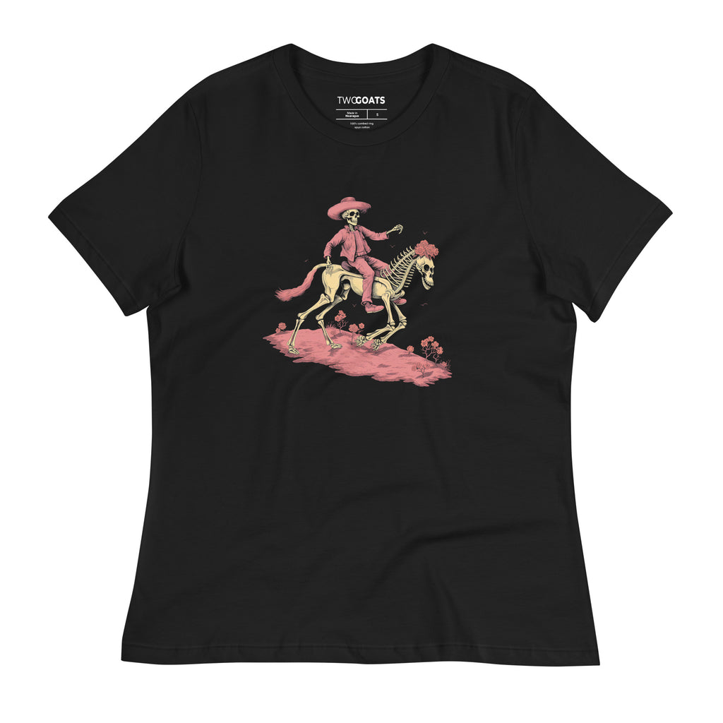 Women's Skeleton on a Skeleton Horse - T-Shirt