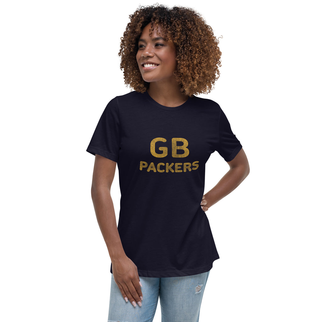 Women's Retro GB Packers Distressed - T-Shirt