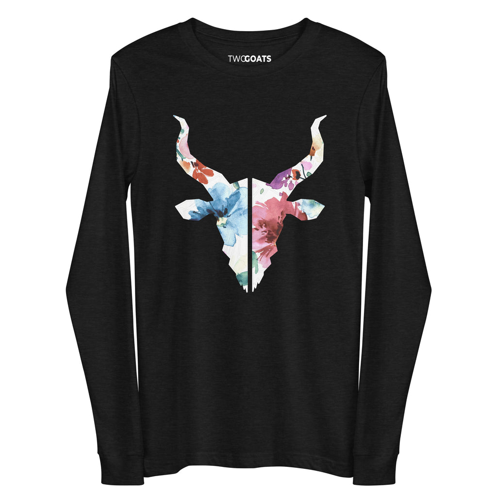 Floral Goat Logo - Long Sleeve T-Shirt