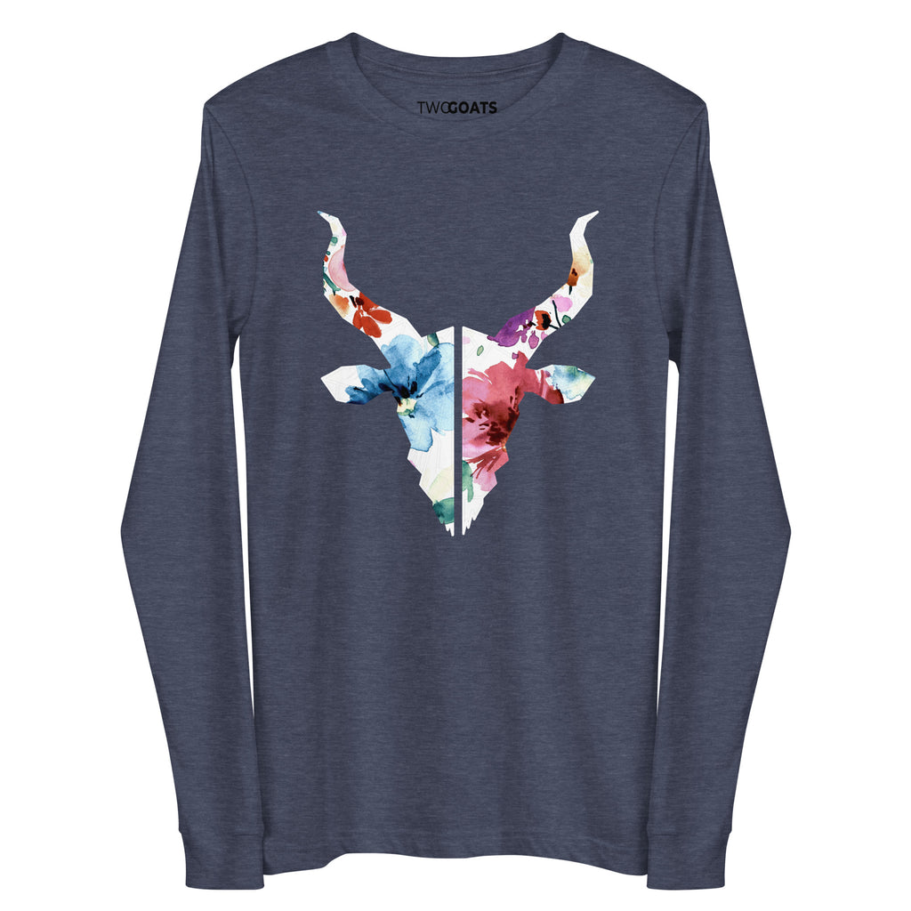 Floral Goat Logo - Long Sleeve T-Shirt