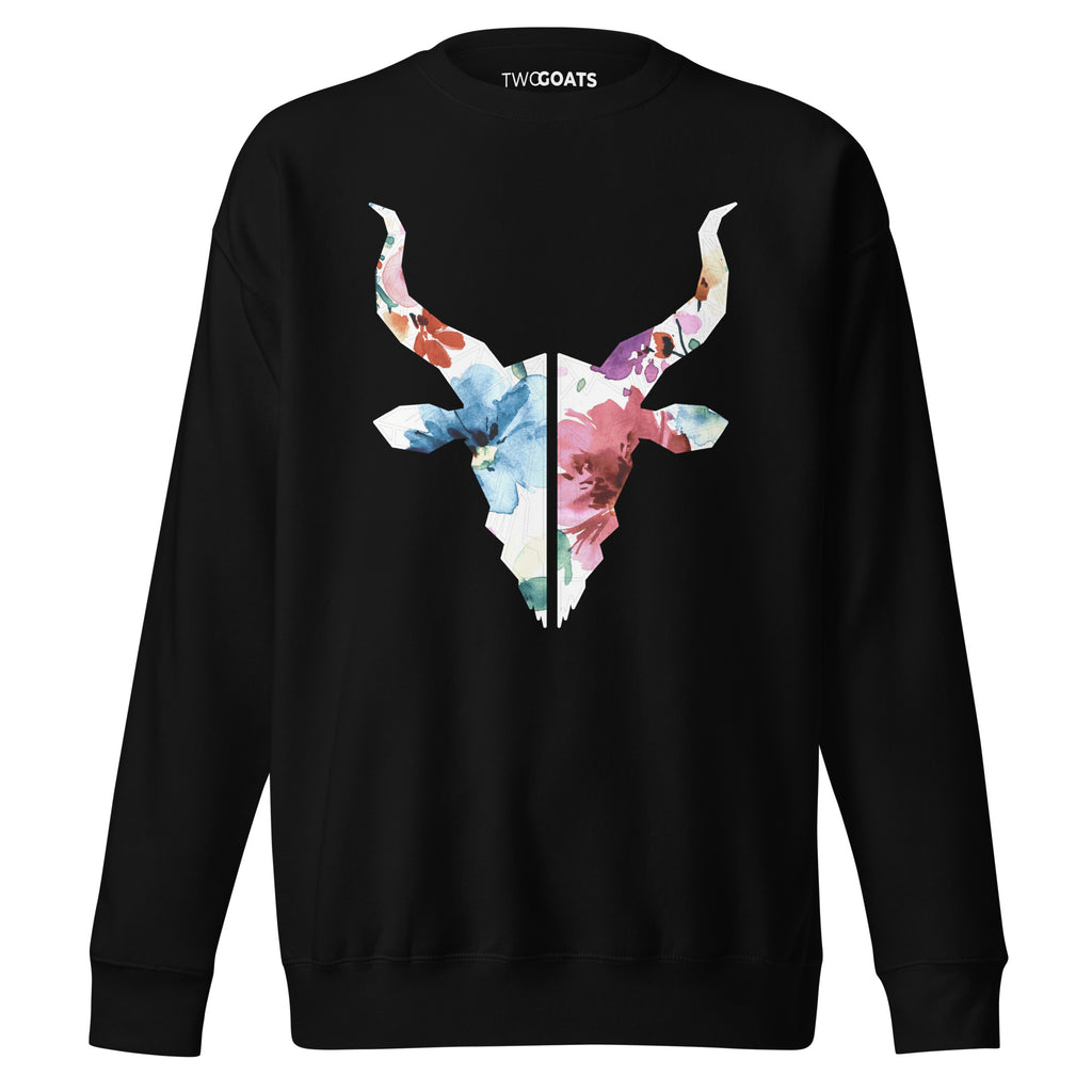 Floral Goat Logo - Crew Sweatshirt