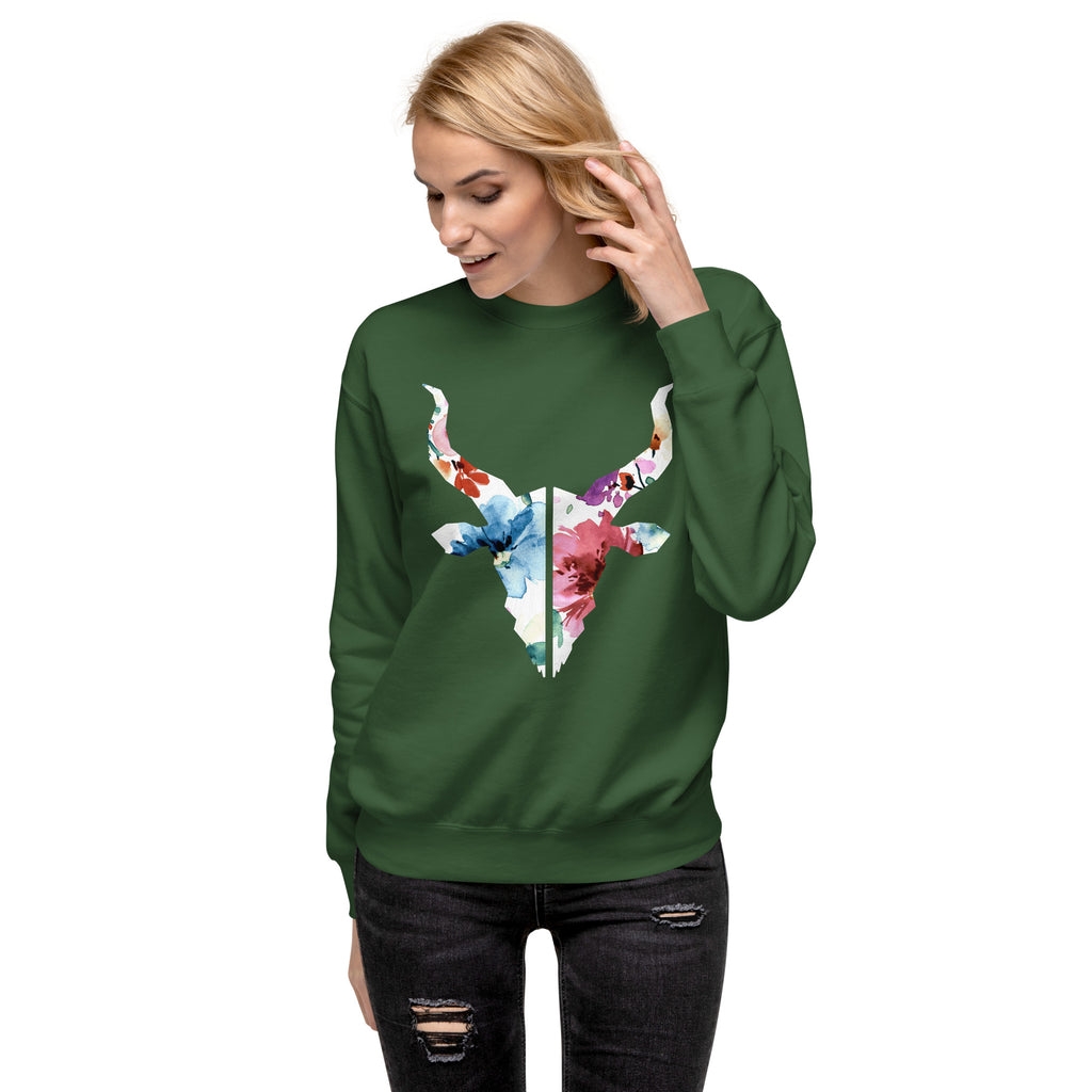 Floral Goat Logo - Crew Sweatshirt