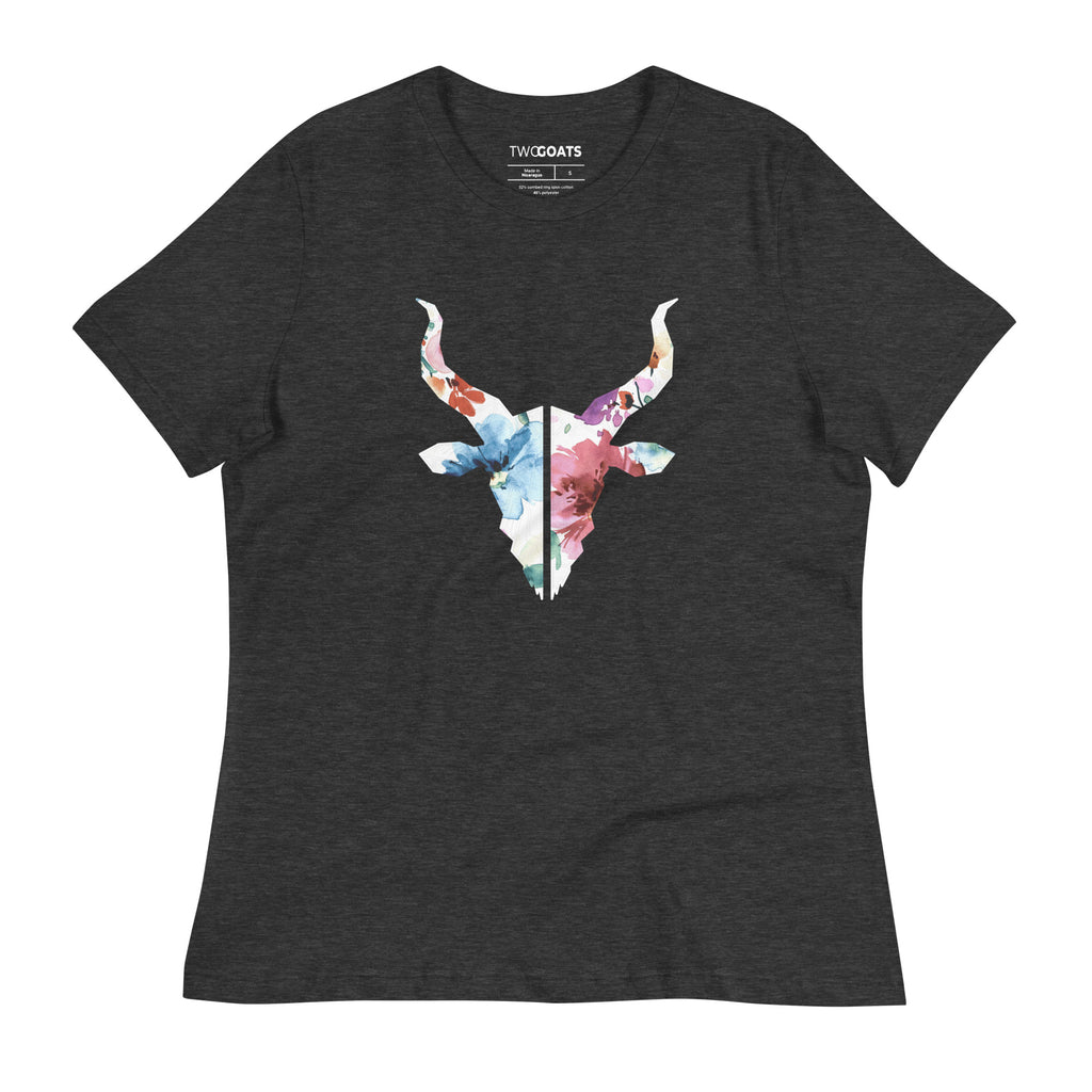 Women's Floral Goat Logo - T-Shirt